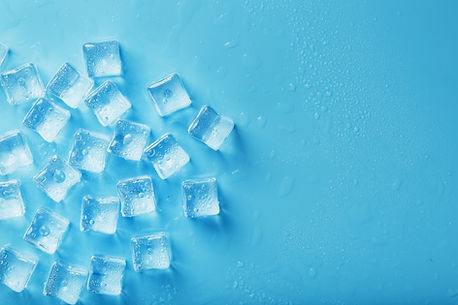 blue ice cubes, blue background